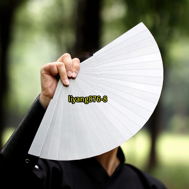 Stainless Steel Metal Folding Fan Portable Martial Art Kung Fu Tai Chi Fan Toy