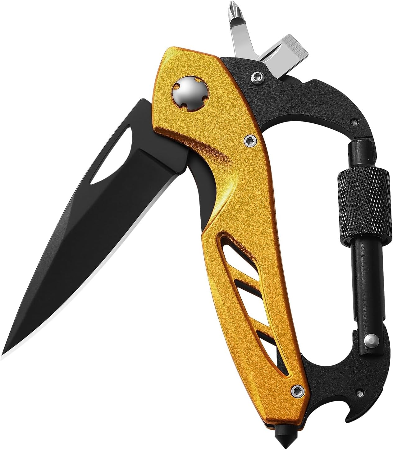 Stocking Stuffers Gifts Men Carabiner Multitool 6-in-1 EDC Carabiners Pocket