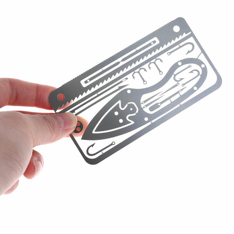 1 Set Multi Tools Survival Wallet Sized Camping Hiking Emergency Card – 3 Pieces