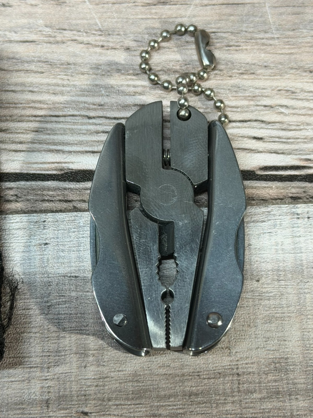 Foldable Pliers Key Chain Tool Tactical Outdoors Silver Metal