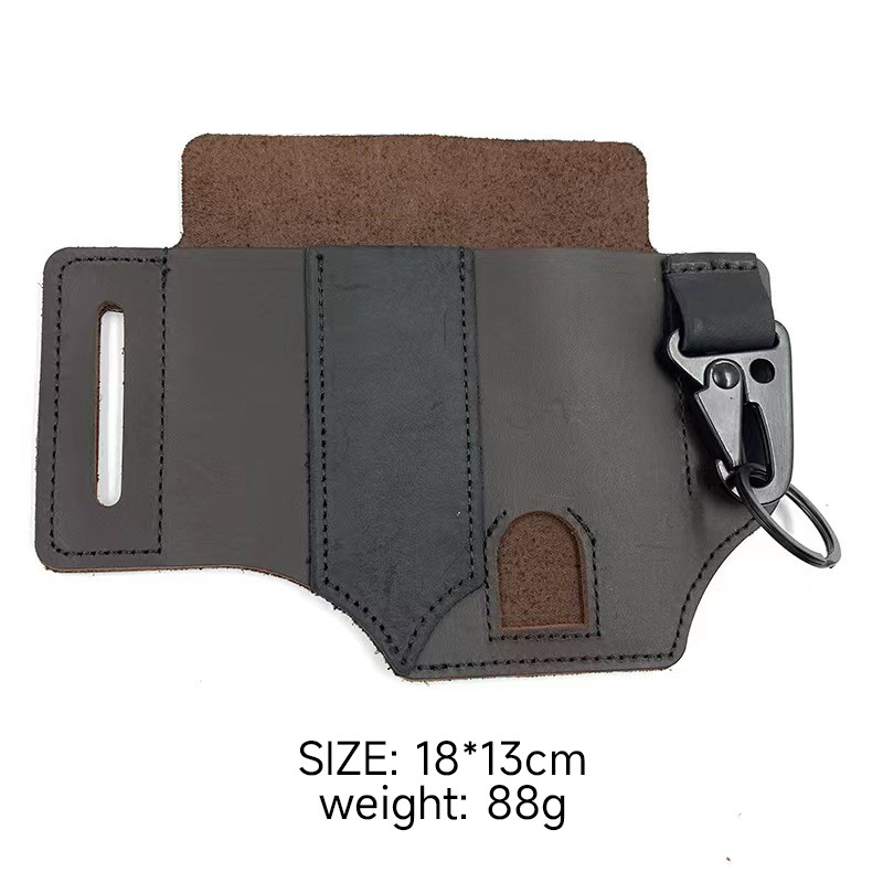 Cross border spot EDC leather knife case flashlight tactical leather case retro