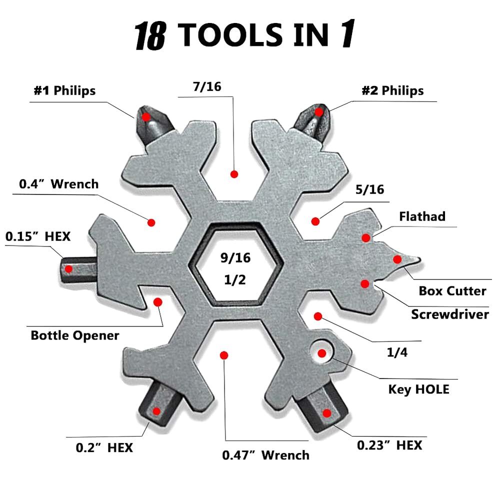 19 In 1 Incredible Tool “ Easy N Genius Fex 19in1 Stainless Steel Snowflakes Mul