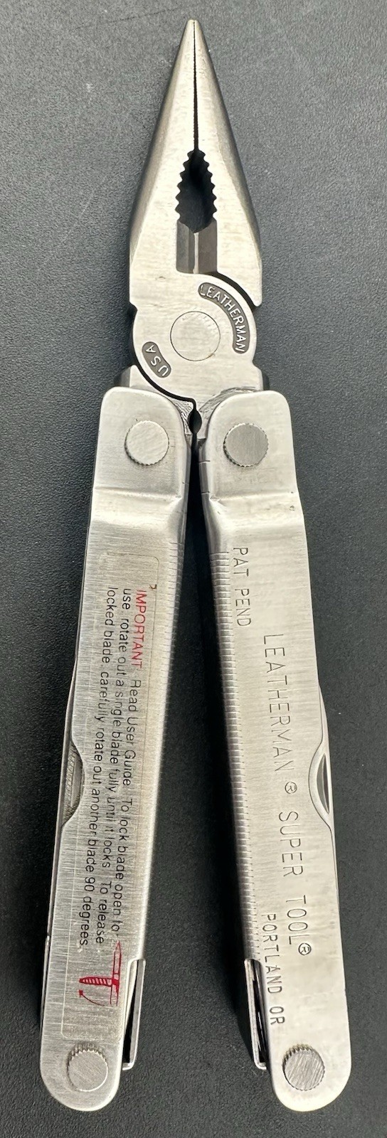 Original Leatherman Super Tool Sheath Box Portland Oregon Pat Pend Badger Meter