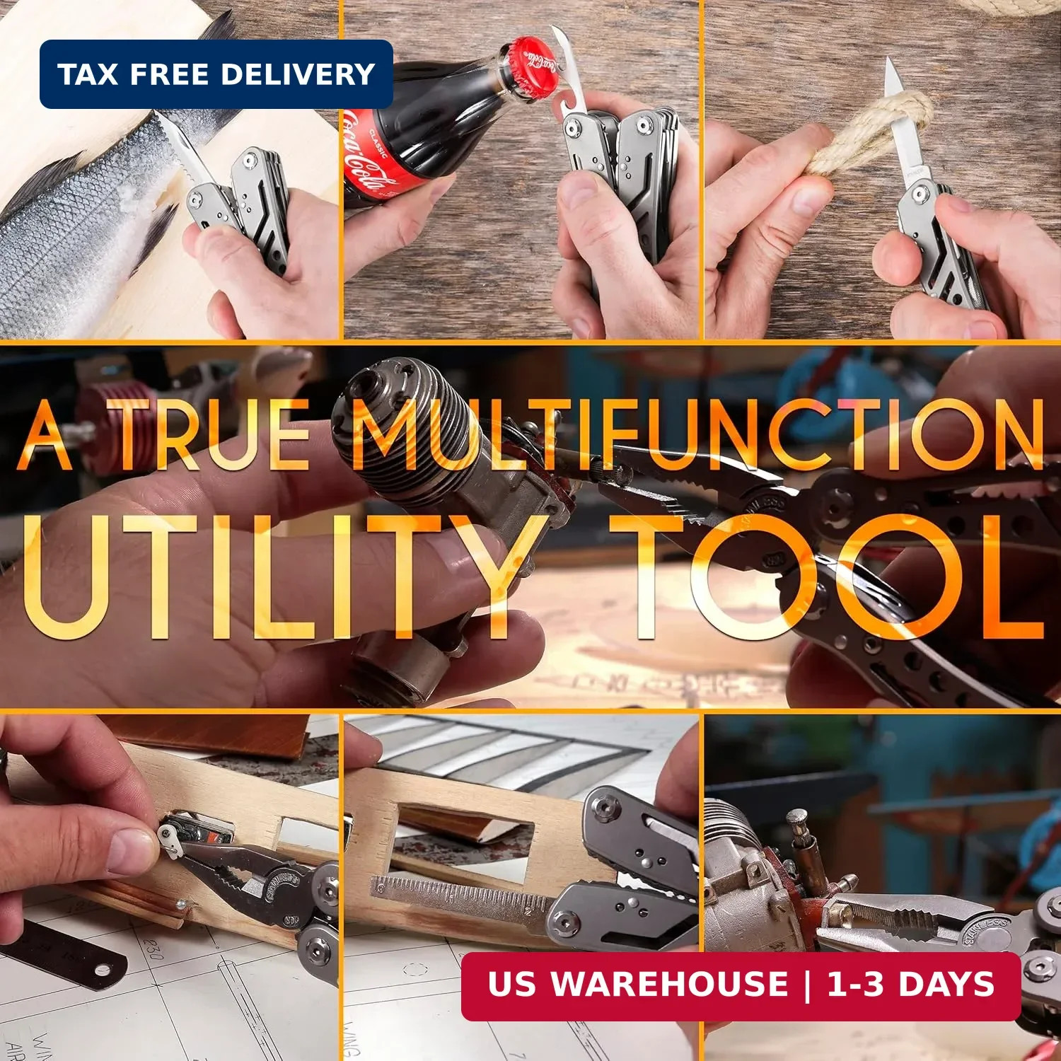 24-in-1 Multitool with Knife, Pliers & 11 Bits Sharp Stainless Steel – Multi Too