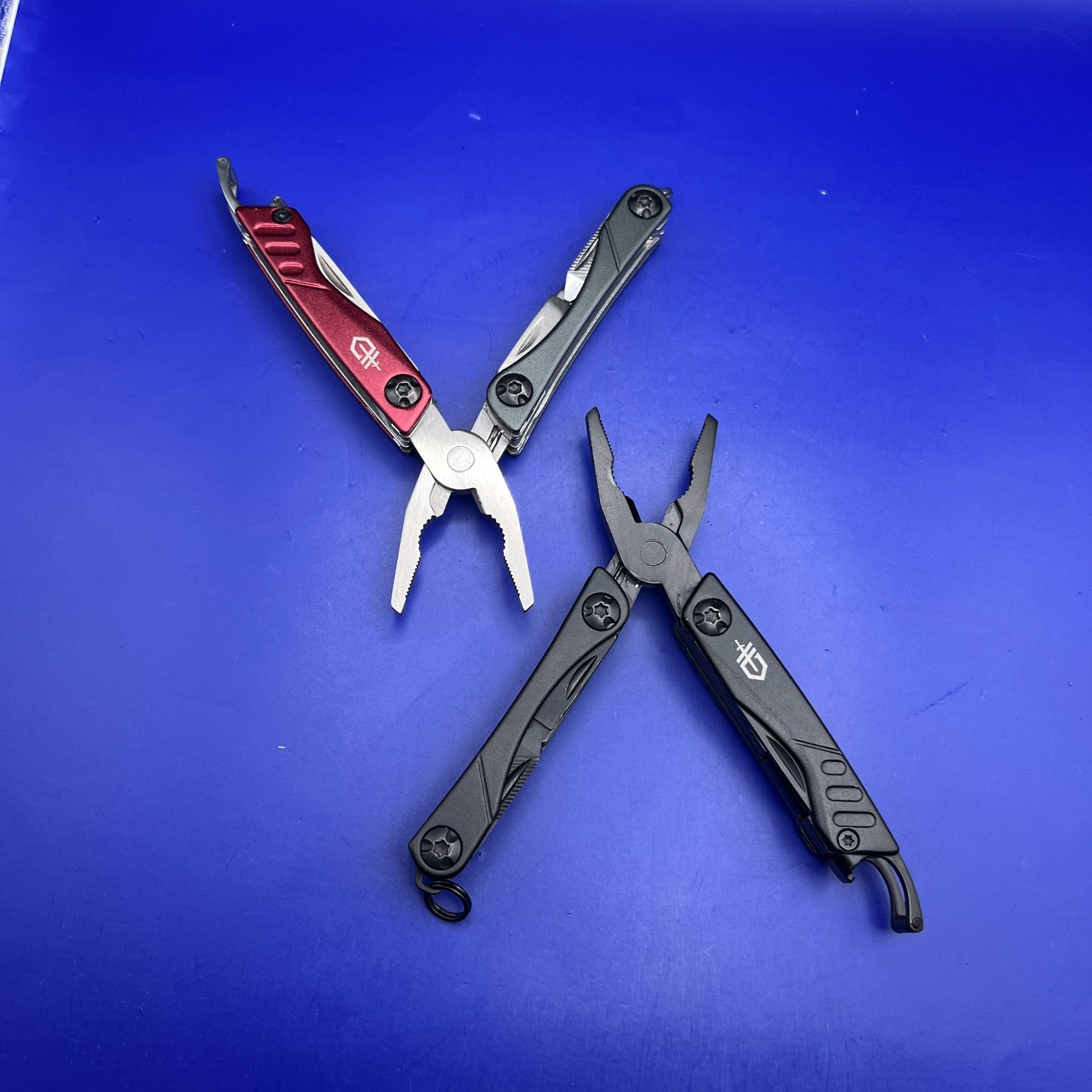 Lot of 2 Gerber Dime Multi-Tools Small Keychain Pliers Knife File Scissors
