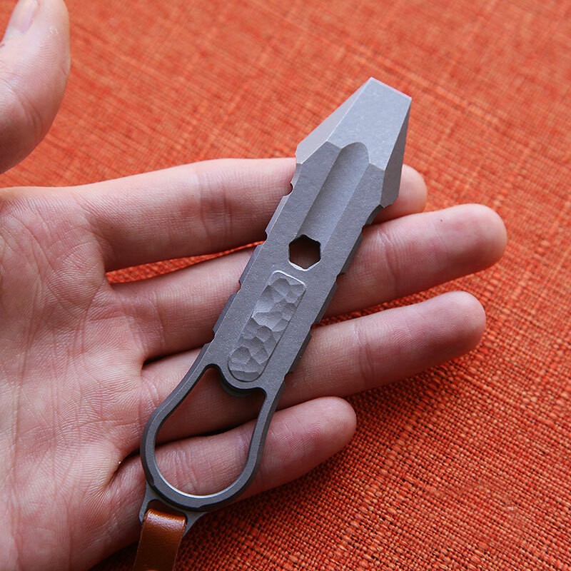 EDC TC4 Titanium Alloy Pry Bar Keychain Crowbar Outdoor Multi Tool Multi Tools