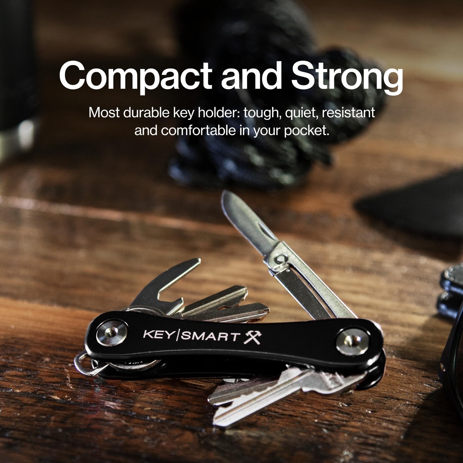 Rugged Multitool Key Holder for Keychain – Bottle Opener, Pocket Clip, EDC Organ