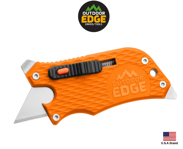 Outdoor Edge Slidewinder Utility Knife Orange Razor Blade Multi Tools