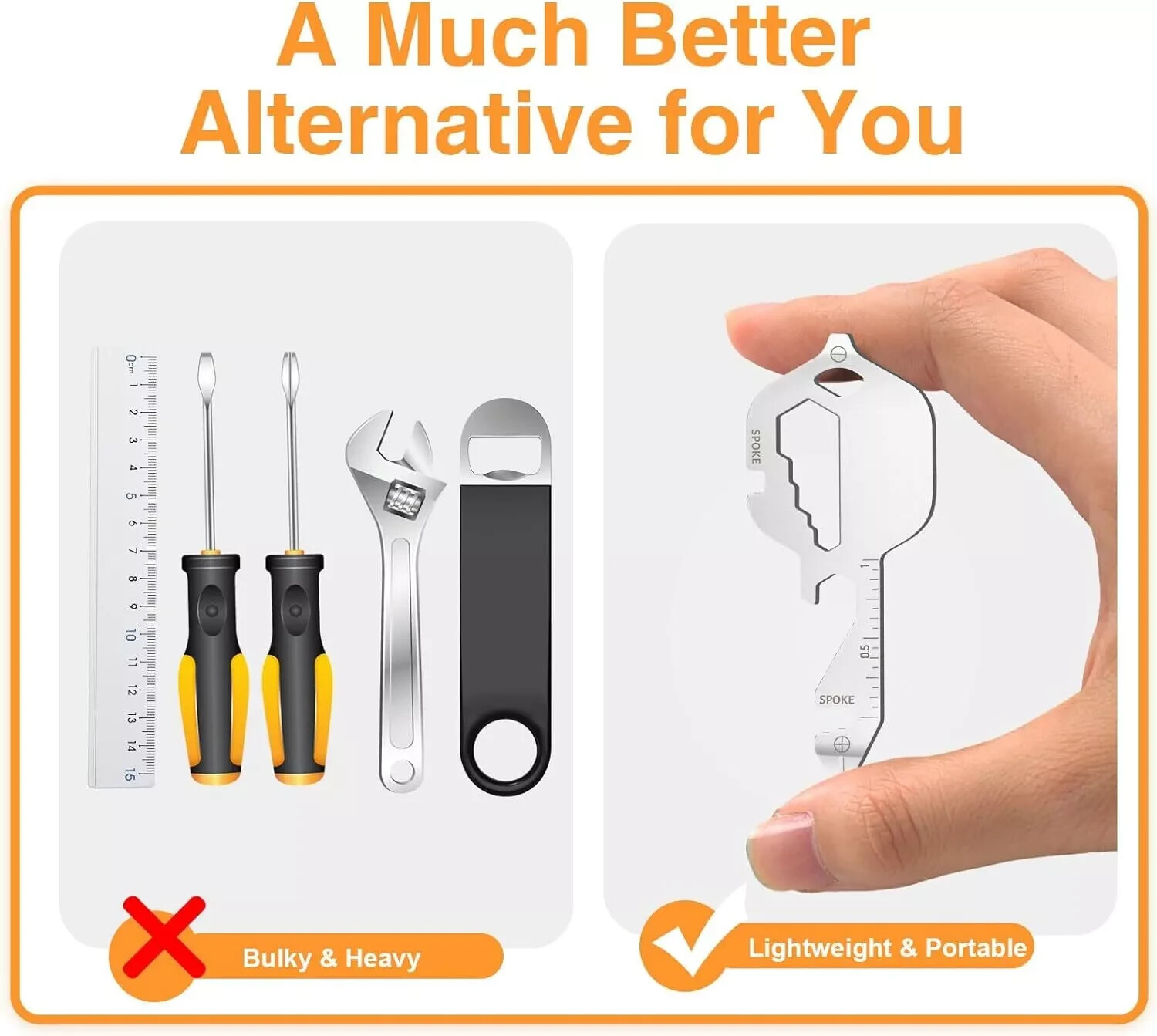 Compact Stainless Steel Multi-tool Key (Silver) Brand New in Box!!