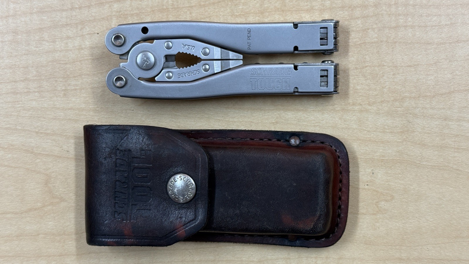 Schrade Tough-Tool Multi-Tool Pliers Knife with Leather Sheath! Made In USA!!!