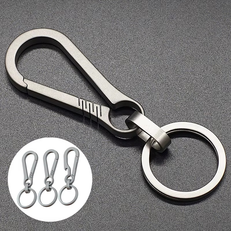 Titanium Buckles EDC Outdoor Tool Titanium Alloy Keychain Tiranium Buckle Key Ri