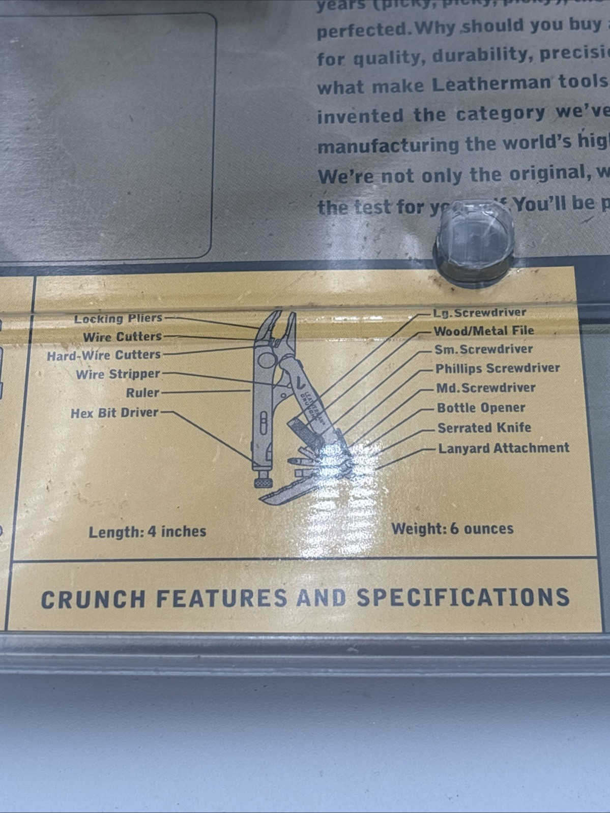 Discontinued Original Leatherman Crunch Pre Patent Multi-Tool Leather Sheath NIB