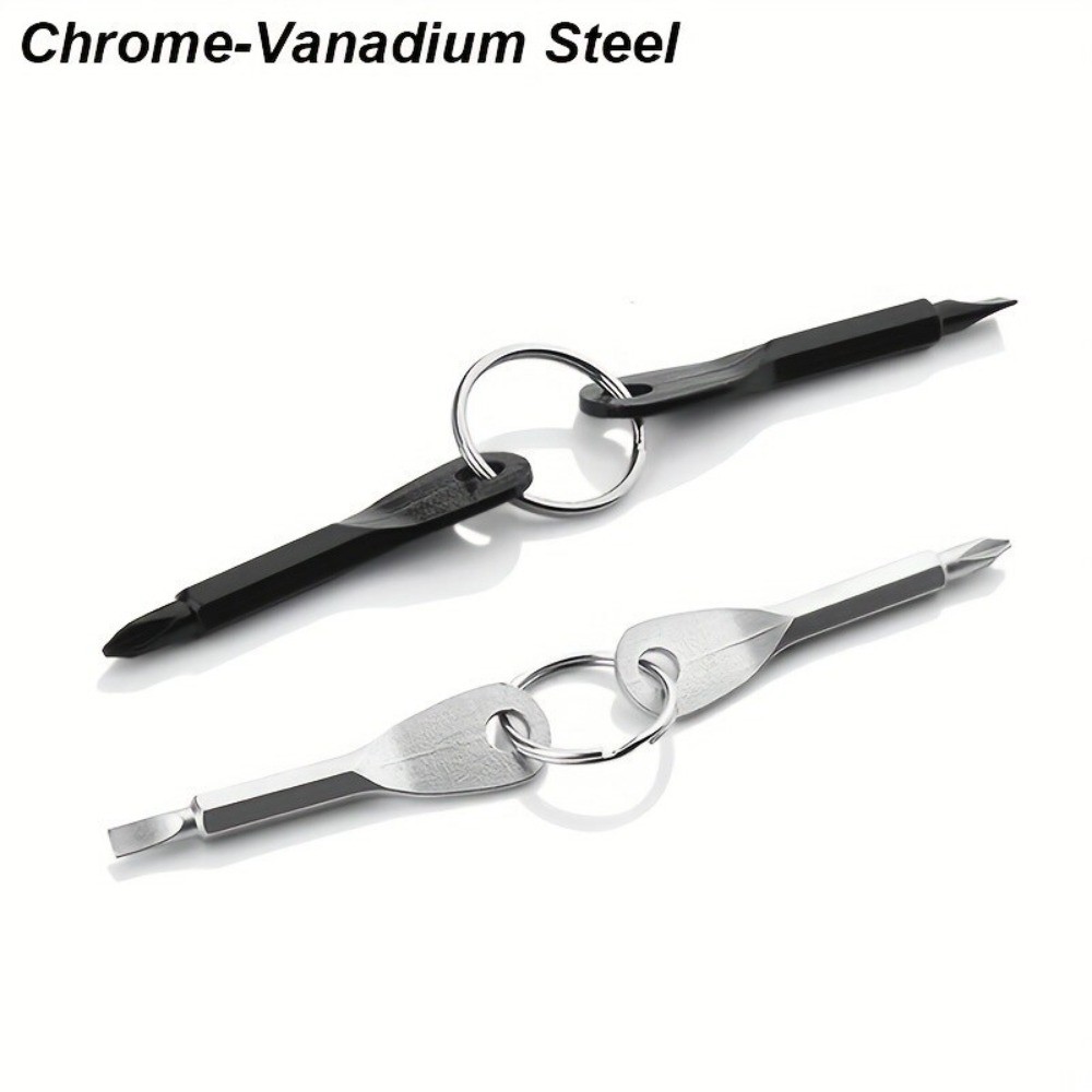 2Pcs Keychain Screwdriver EDC Tool Set Outdoor Carrying Mini Tool with KeyChain