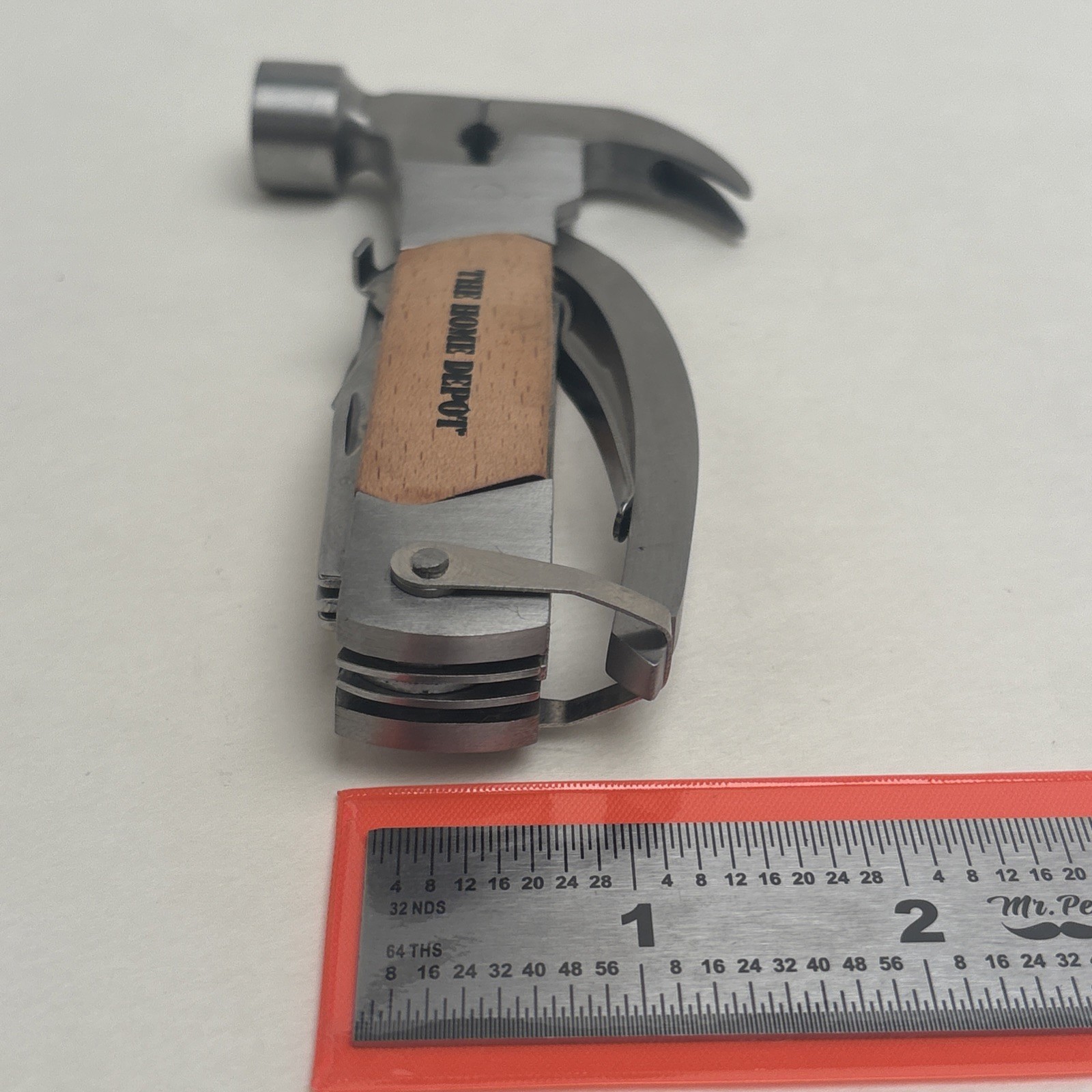 The Home Depot Wood Branded Mulitool Hammer Pliers Knife Saw File DIY Hunt Camp