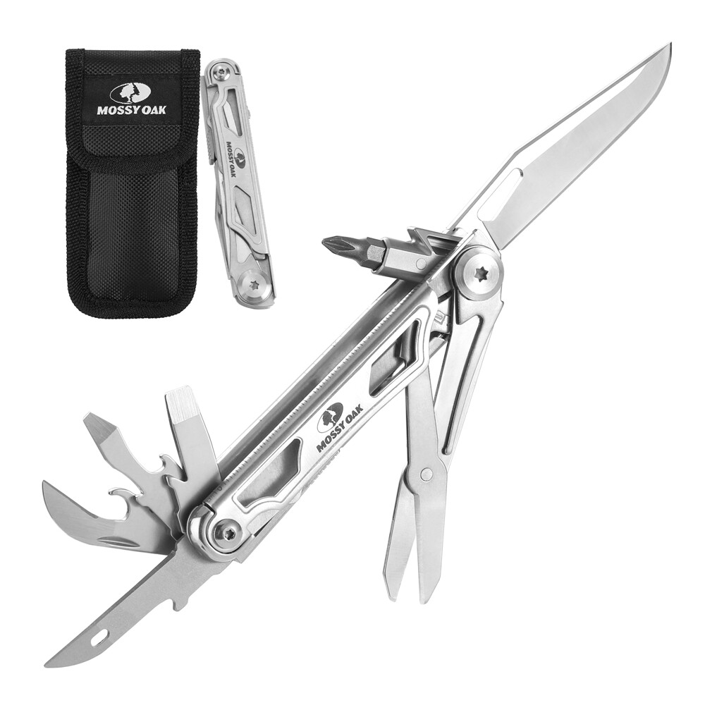 Mossy Oak 12-in-1 Multitool Pocket Knife Folding Pocket Tool Bottle Opener Knife
