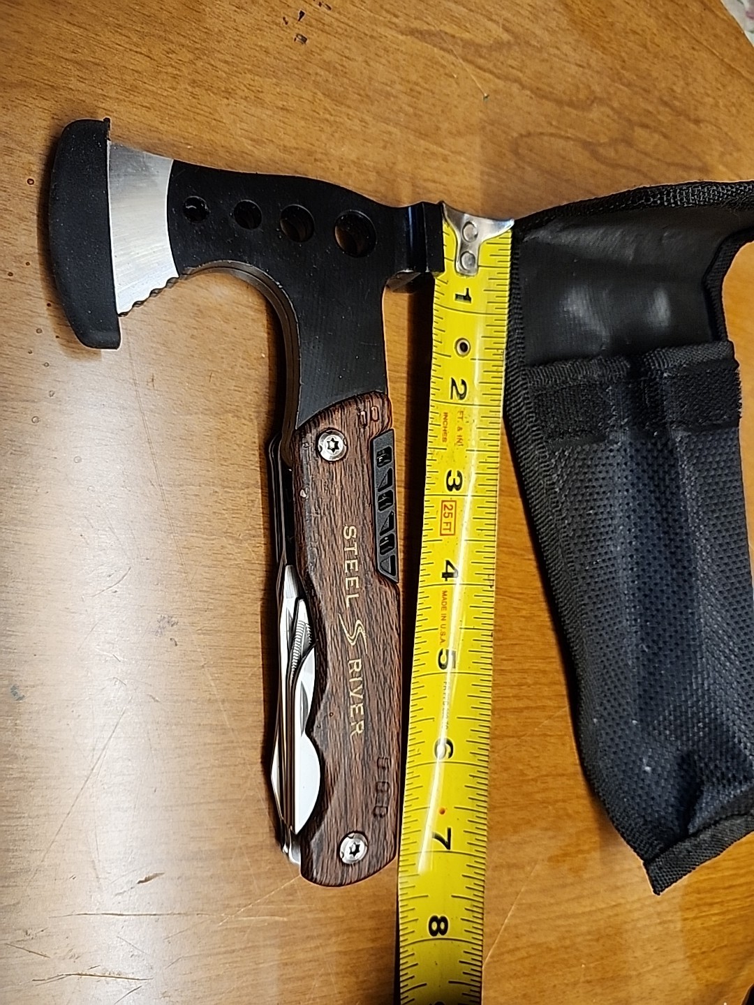 Steel River Multi Tool Hatchet Axe Folding Knife Stainless with Sheath
