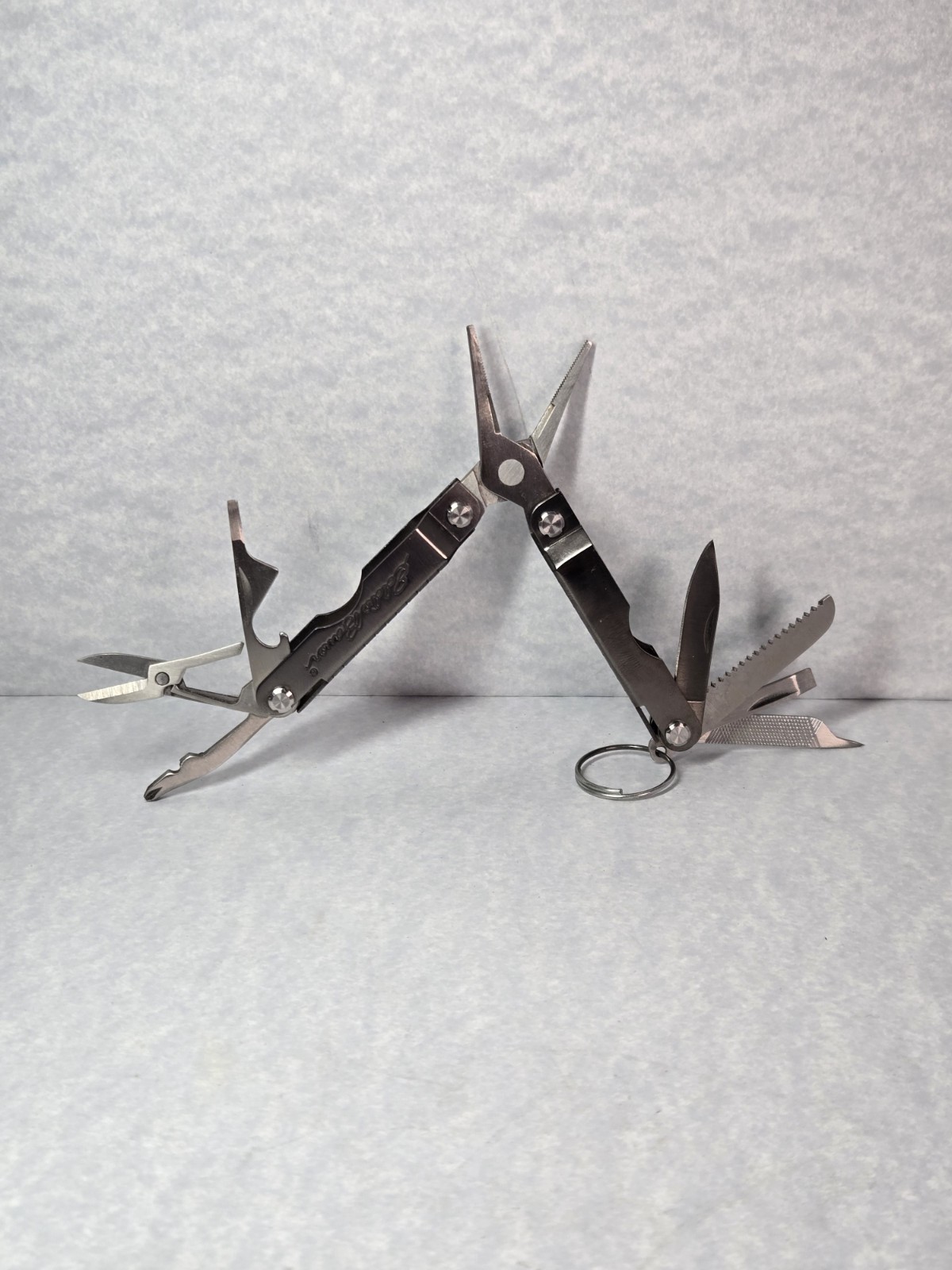 Eddie Bauer Silver Mini Multi-Tool Keychain 8-in-1 4″Open 2.5″Closed
