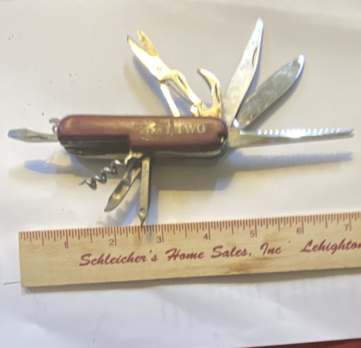 Part Two Red Multi-Tool, 10 Tools, Stainless Steel Knife, Scissors, Corkscrew