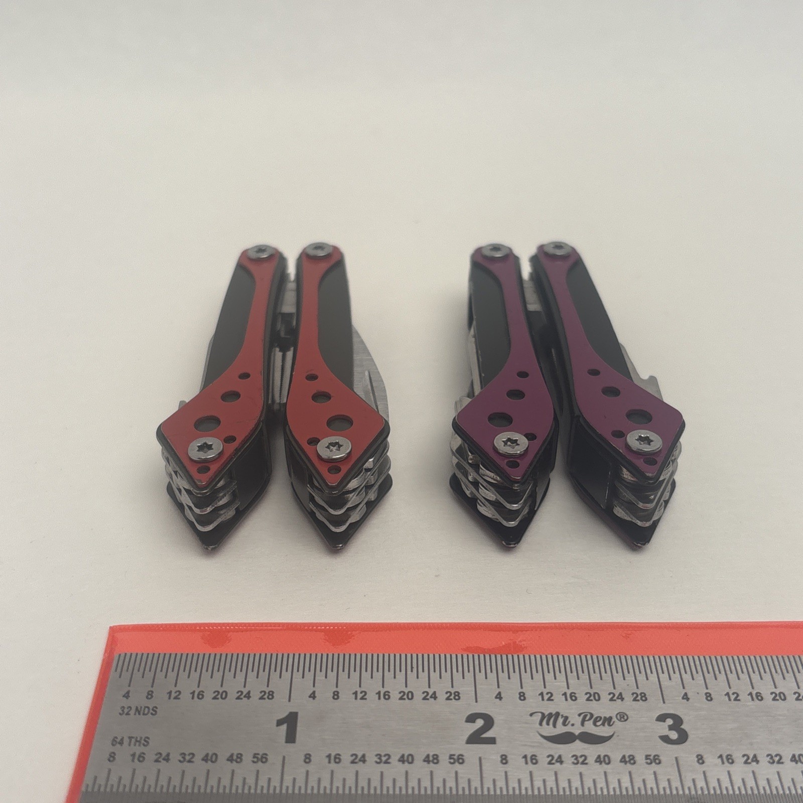 Cabela’s Lot Of 2 Purple Red 7-in-1 Small MultiTool Camp Hunt Fish Hike EDC