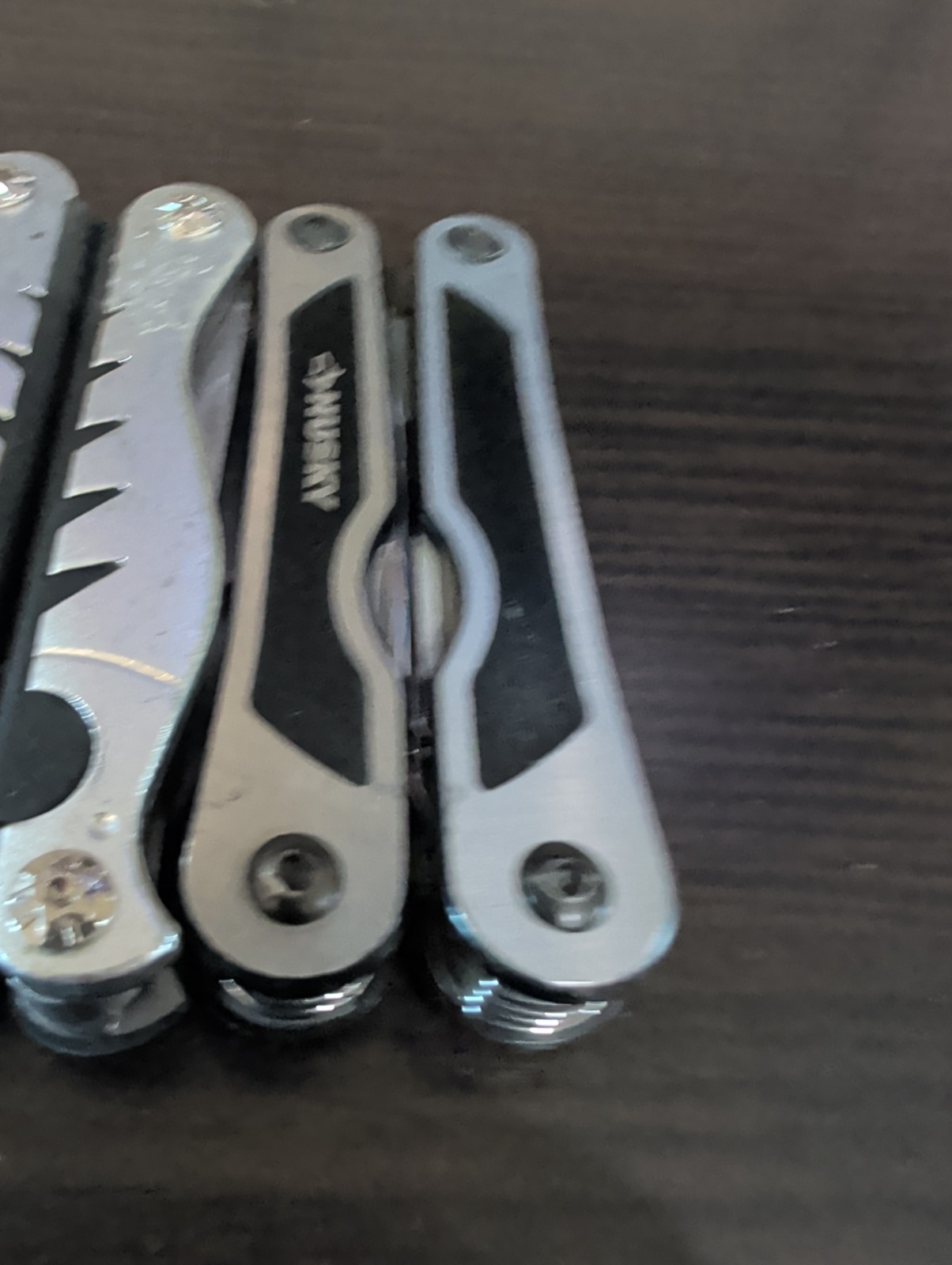 Lot of 5 Multi Tools Husky Stainless Pliers Knife Saw File Screwdrivers