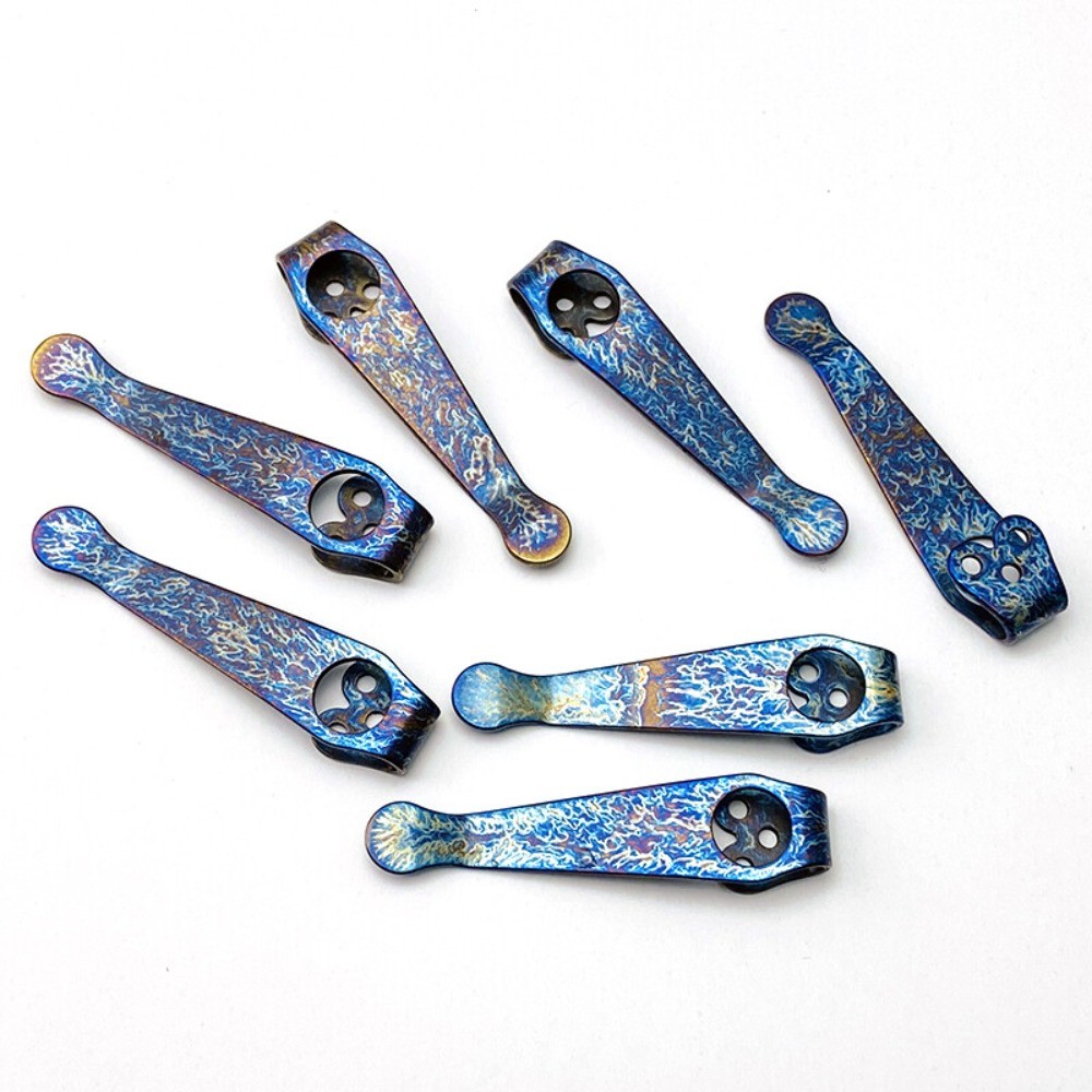 Handmade TC4 Deep Carry Pocket Clip for Spyderco C81/C11/C10 Series