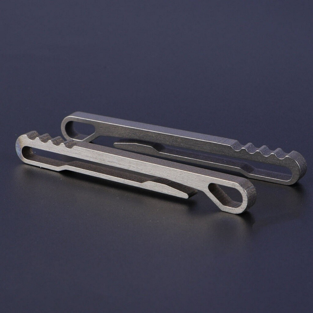 2PCS Titanium Alloy Carabiner Spring Snap Clips Hook Keychain Keyring Buckle