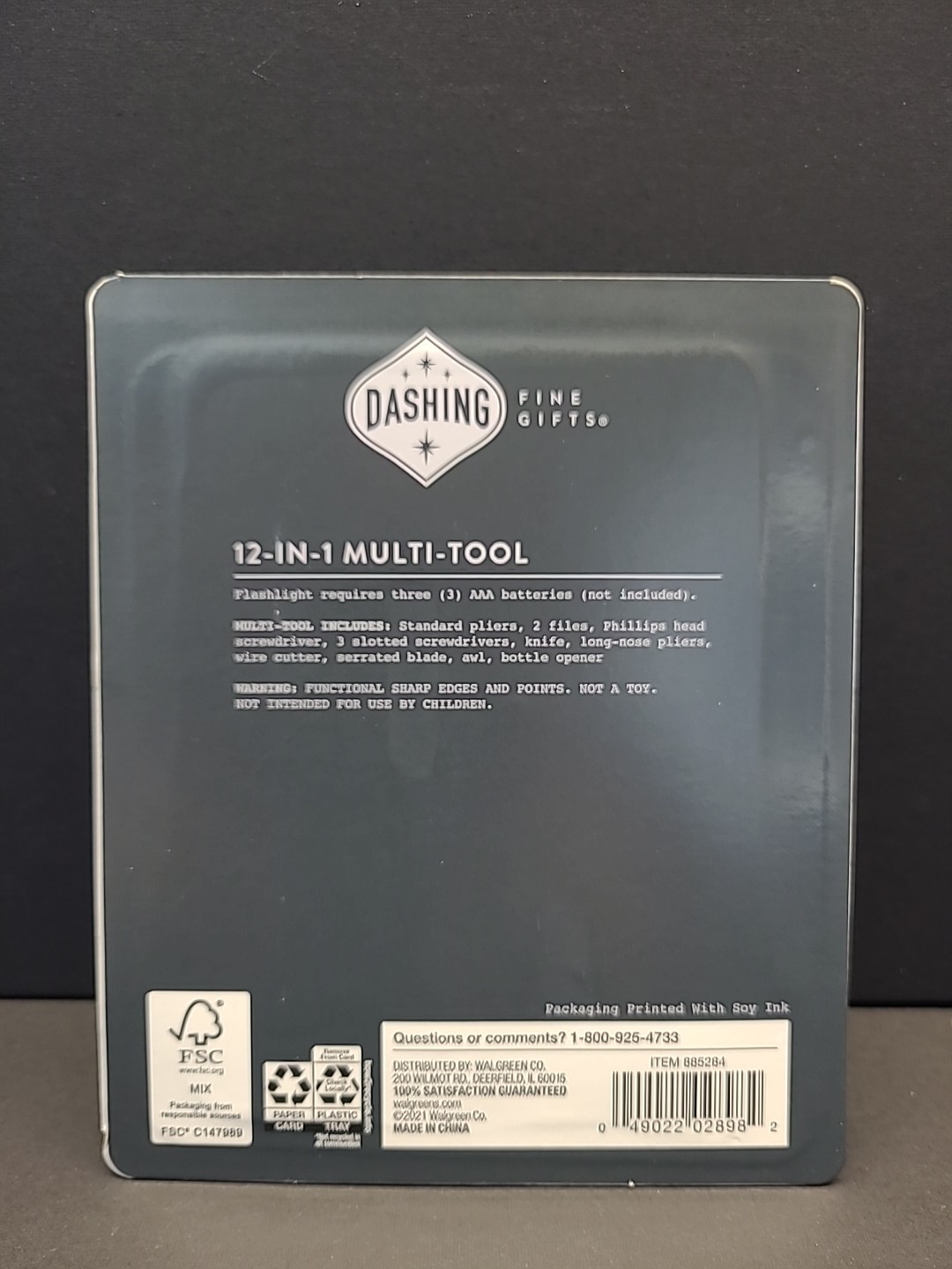 12 – IN – 1 Multi Tool And Red Flashlight Set