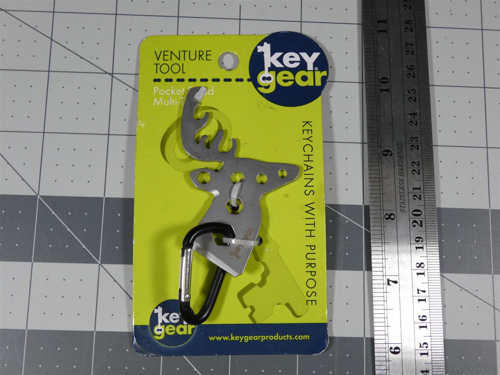 New Keygear Venture Pocket Sized Keychain Multi-Tool Deer Head Antlers READ