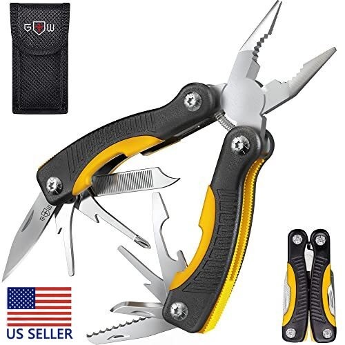 Outdoor Multifunctional Mini Tool Pliers Portable Folding Stainless Steel Black