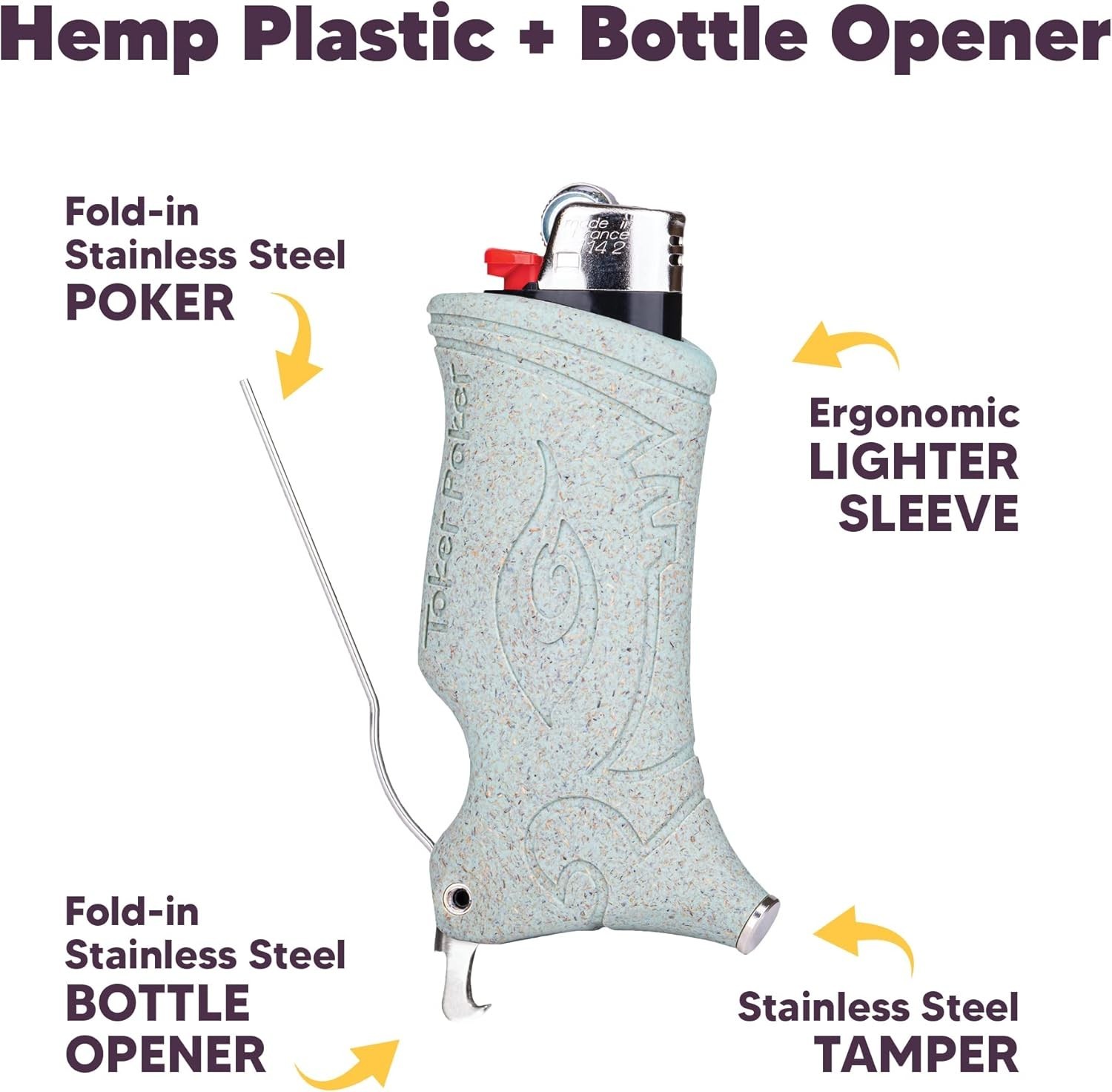 Compact Retractable Bottle Opener & Stainless Steel Poker for Adventurers