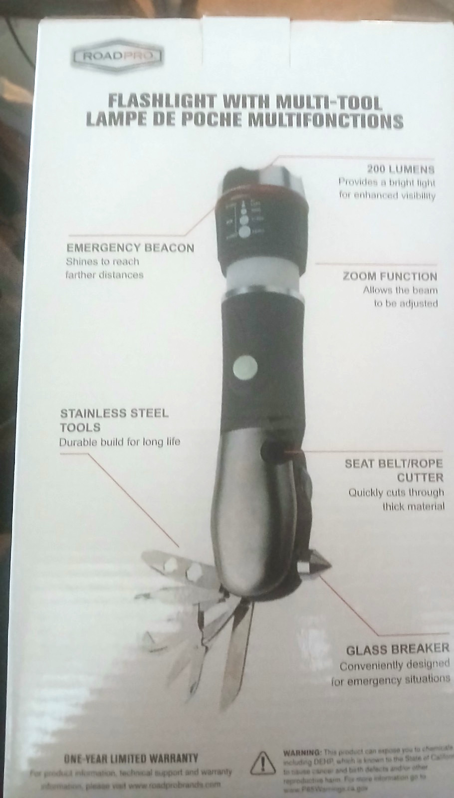 ROADPRO FLASHLIGHT WITH MULTI-TOOL—NEW☆