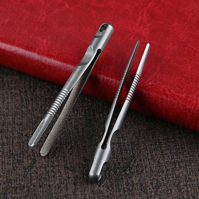 CNC Titanium Mini Keychain EDC Tweezers Pocket Outdoor Lightweight Clamping Tool