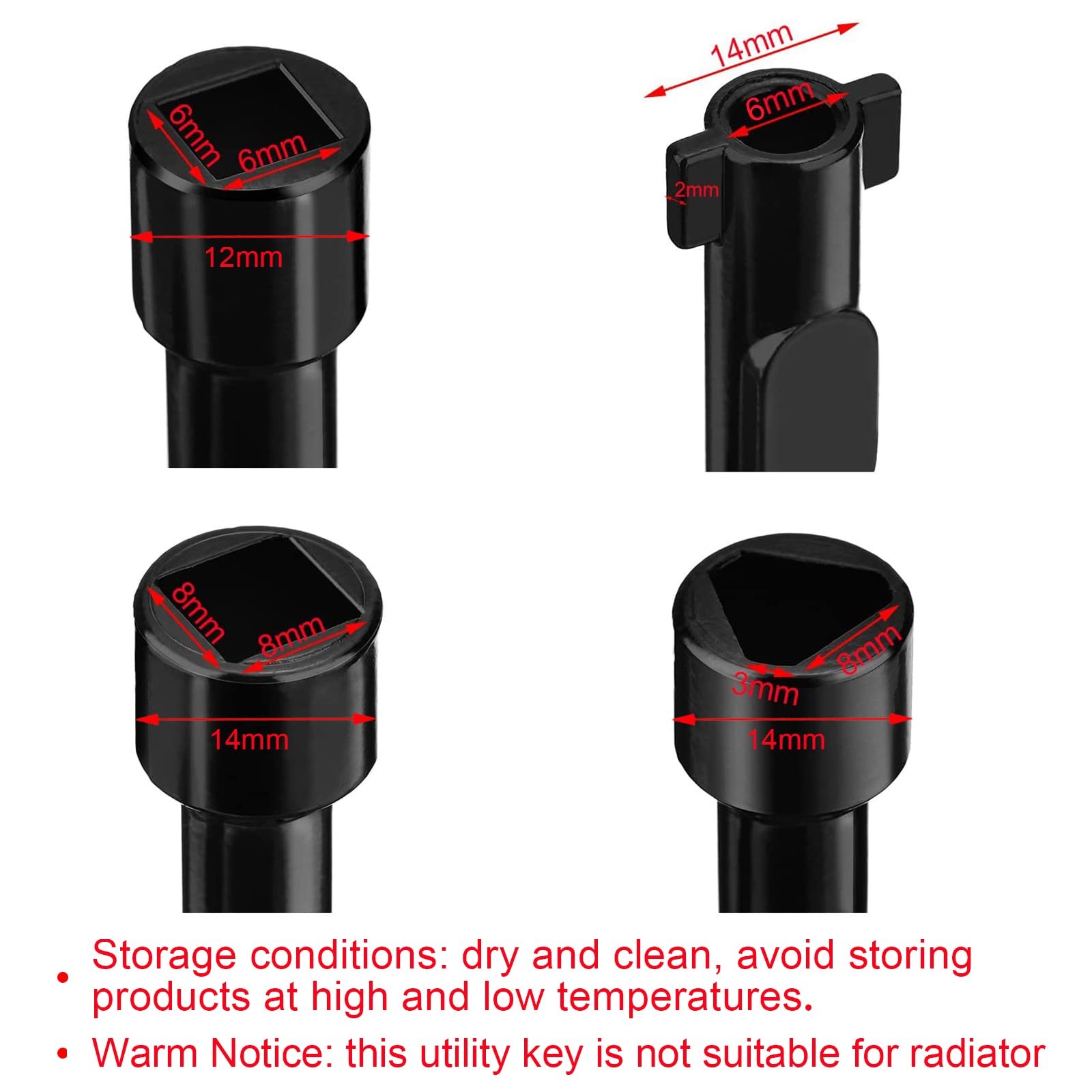 WILLBOND 4-Way Multi-Functional Utilities Key for Electric Water Gas Black