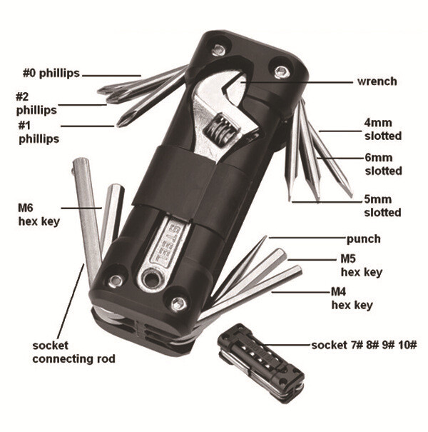 Multifunctional Combination Tool Set Outdoor Camping Bicycle Motorcycle Tool,