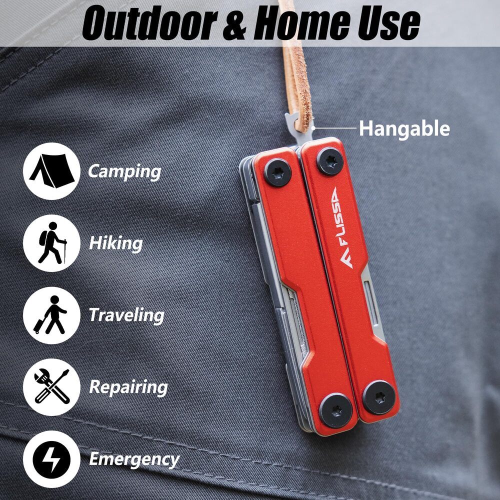 FLISSA Multitool Scissor 11-in-1 Multi Tool Stainless Steel Knife Bottle Opener