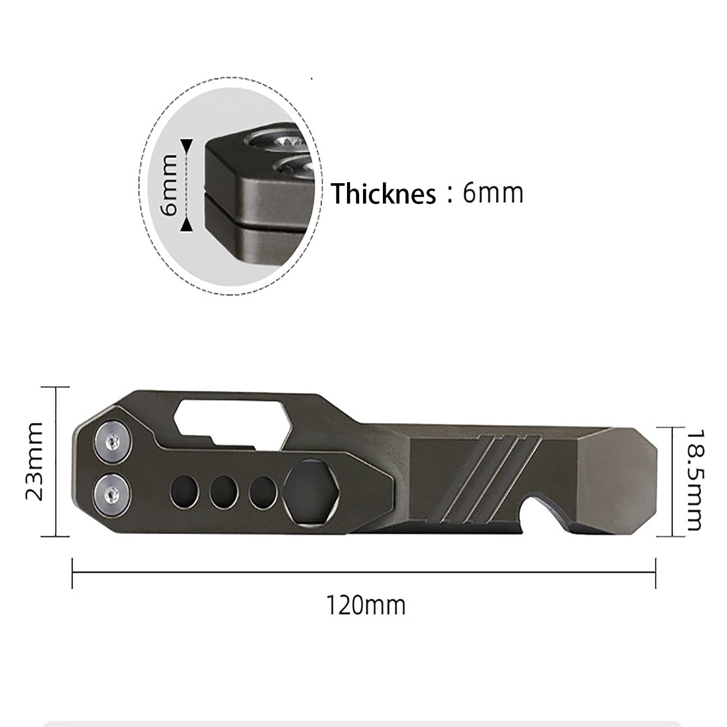 Titanium Pry Bar Outdoor Prybar EDC Wrench Bottle Opener Multi-function tool …