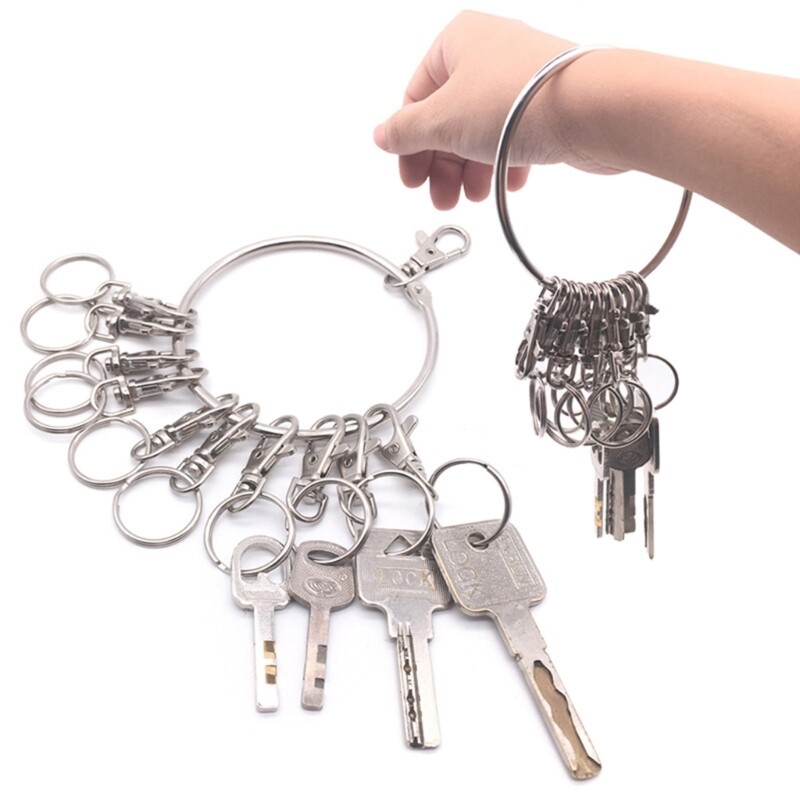Large Round Hoop Key Keychain Durable Metal Key Management Holder