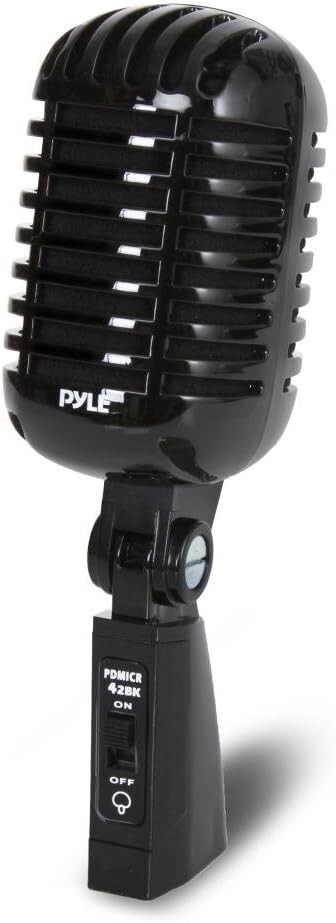 Pyle Classic Retro Vintage Style Wired Dynamic Microphone (Black) PDMICR42BK