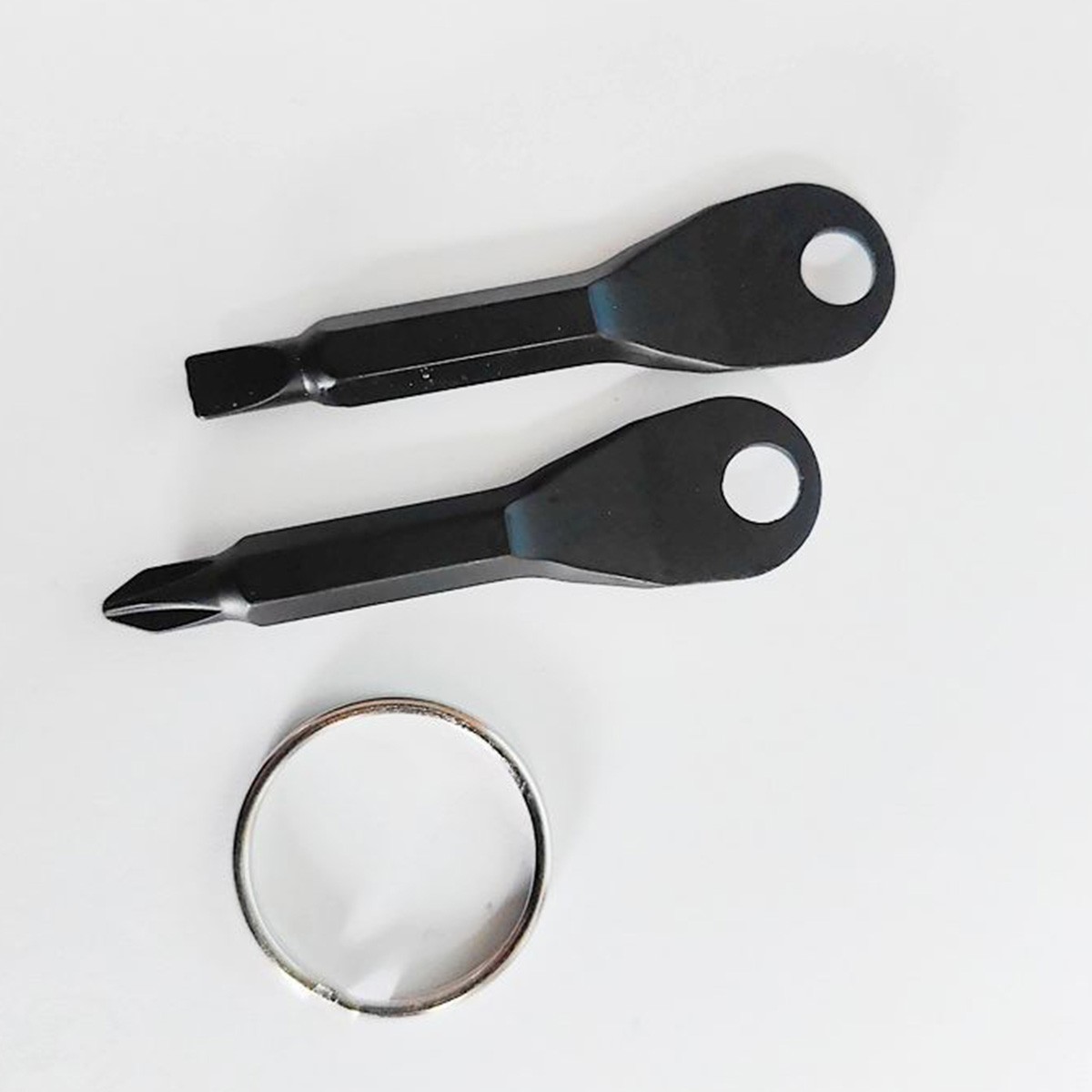 4x EDC Stainless Keychain Ring Pocket Screwdriver Tool Set Outdoor Phillips Flat