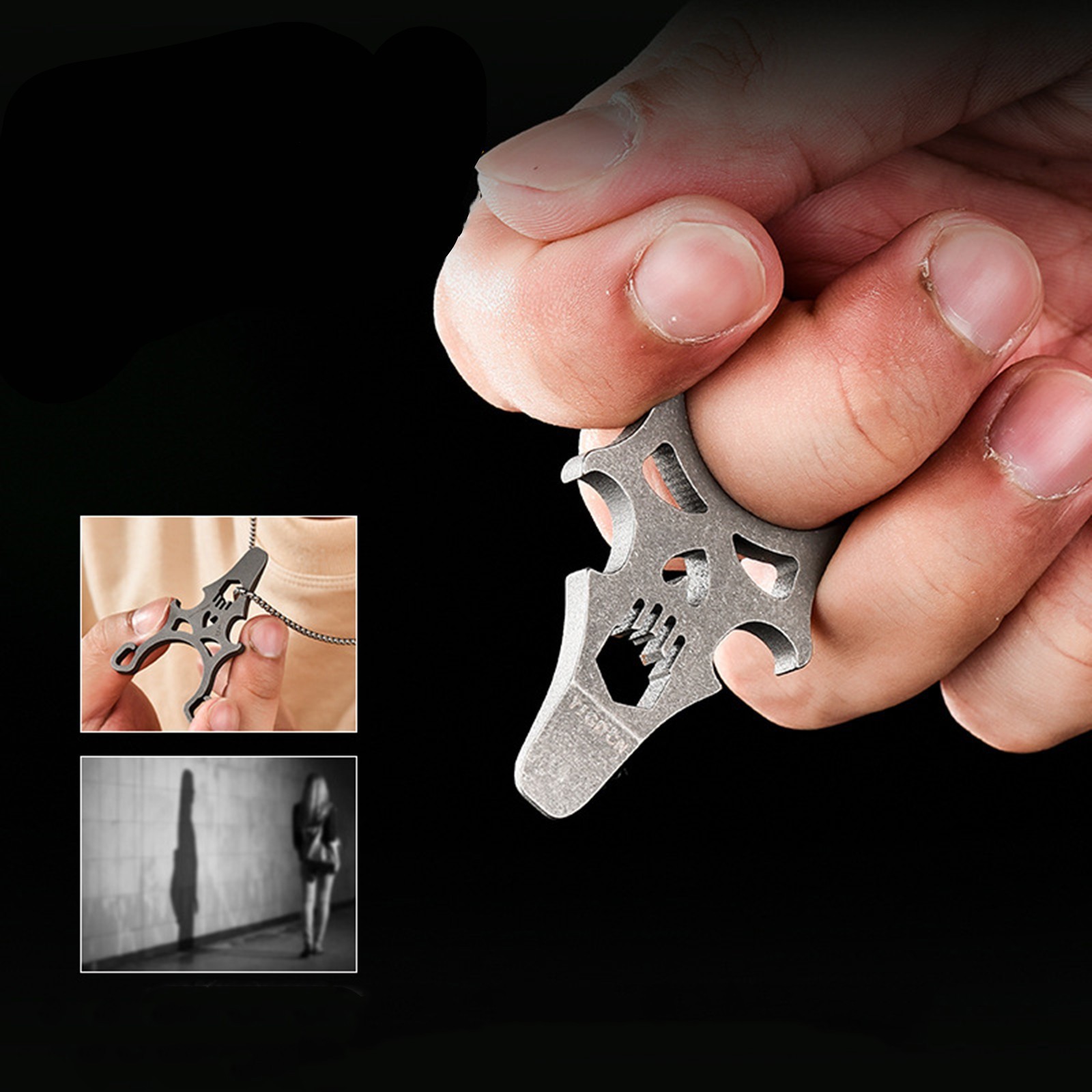 New Titanium Alloy Pocket Pry Bar Pendant Mini Crowbar Opener Keychain Multi EDC