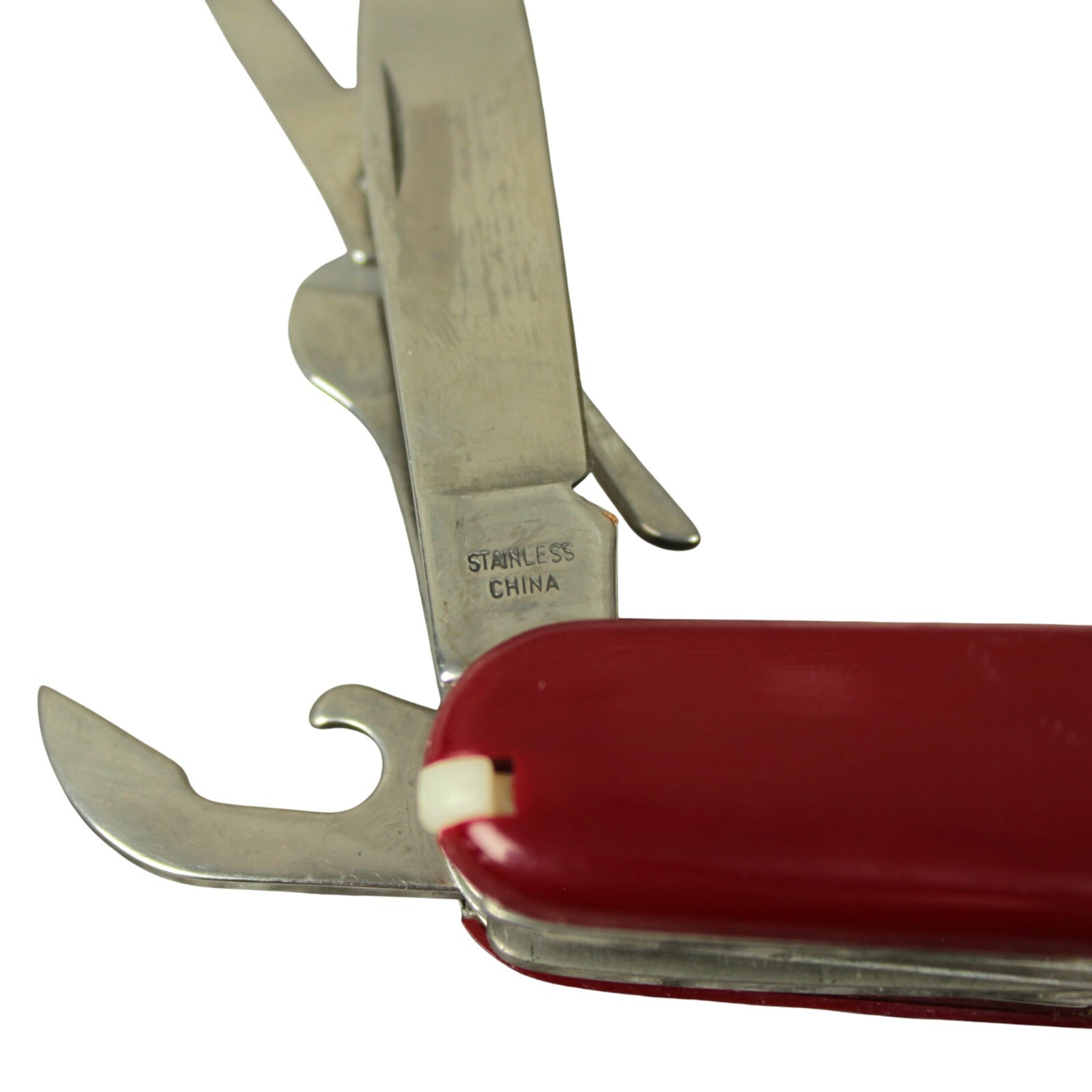 Vintage Victorinox Style China Multi Tool Blade Scout Camp Folding Pocket Knife