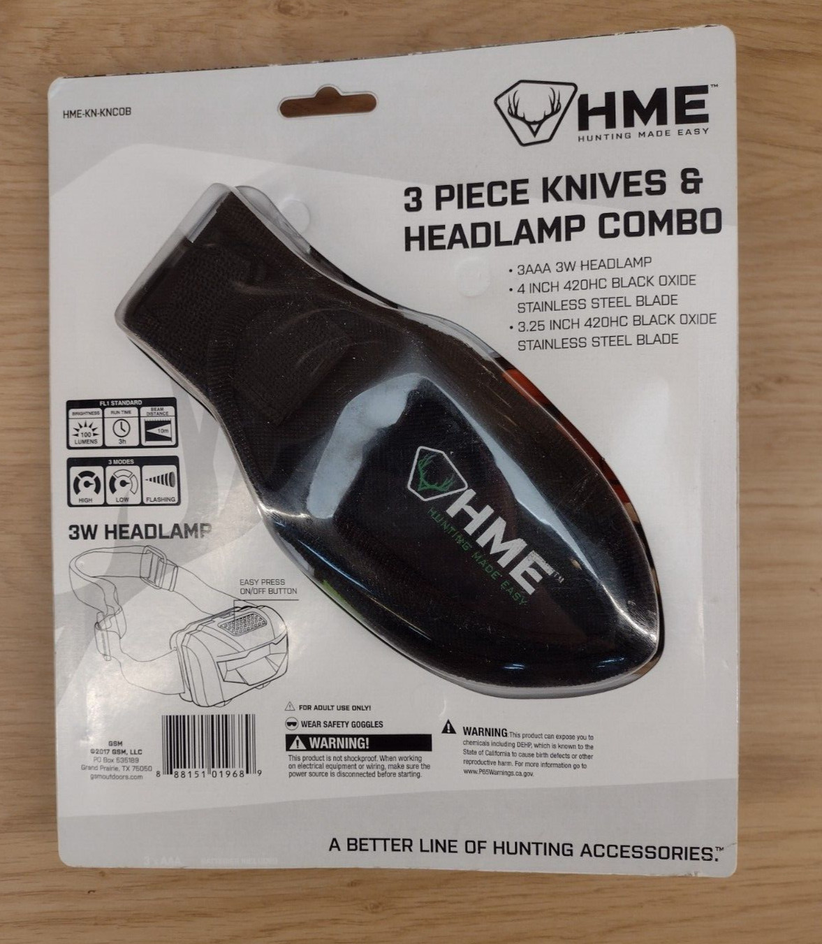 HME 3 Piece Knives and Headlamp Combo (Reg. $30)