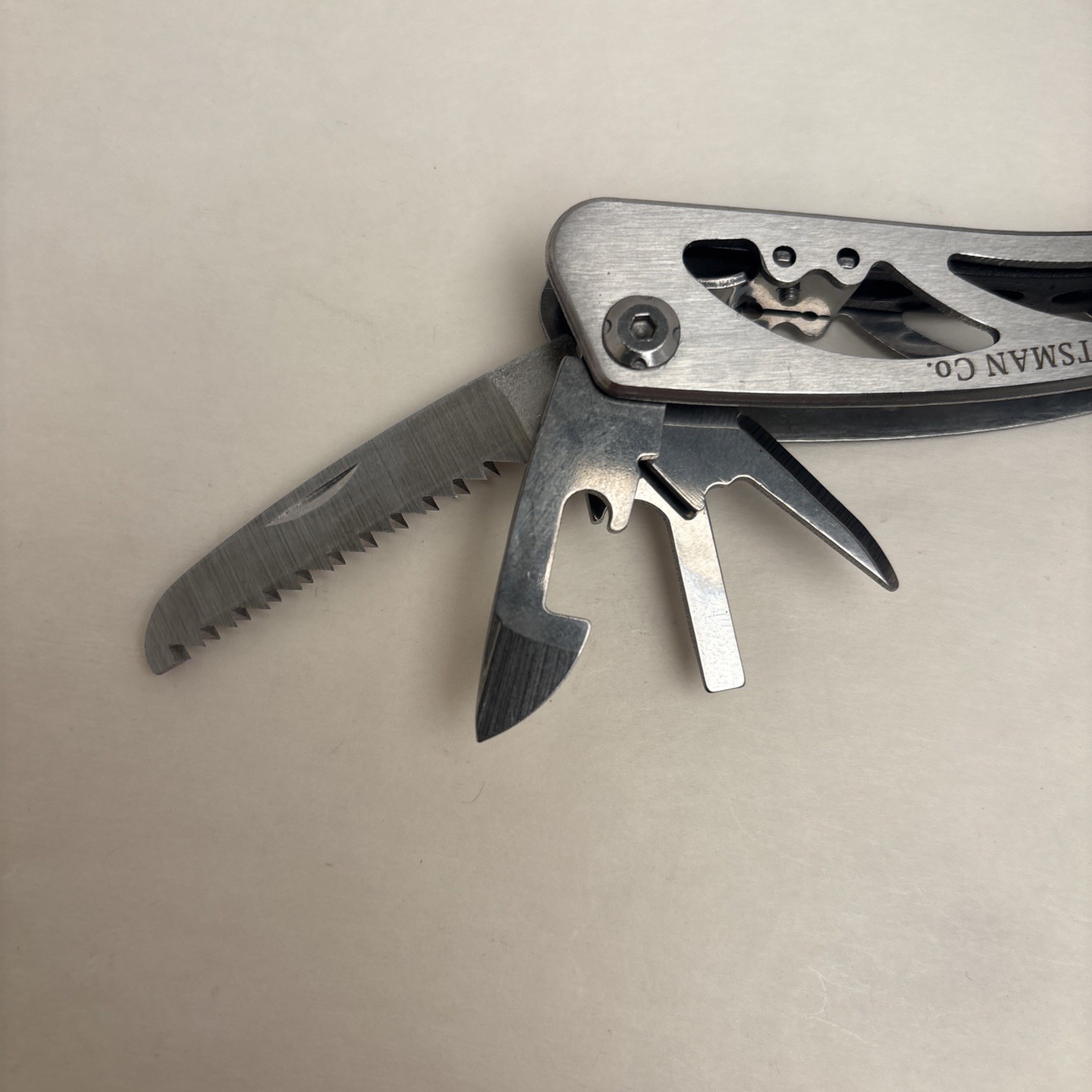 Kraftsman Multitool Silver Tone, Sheath Included. Camp Hunt Fish Survival Bugout