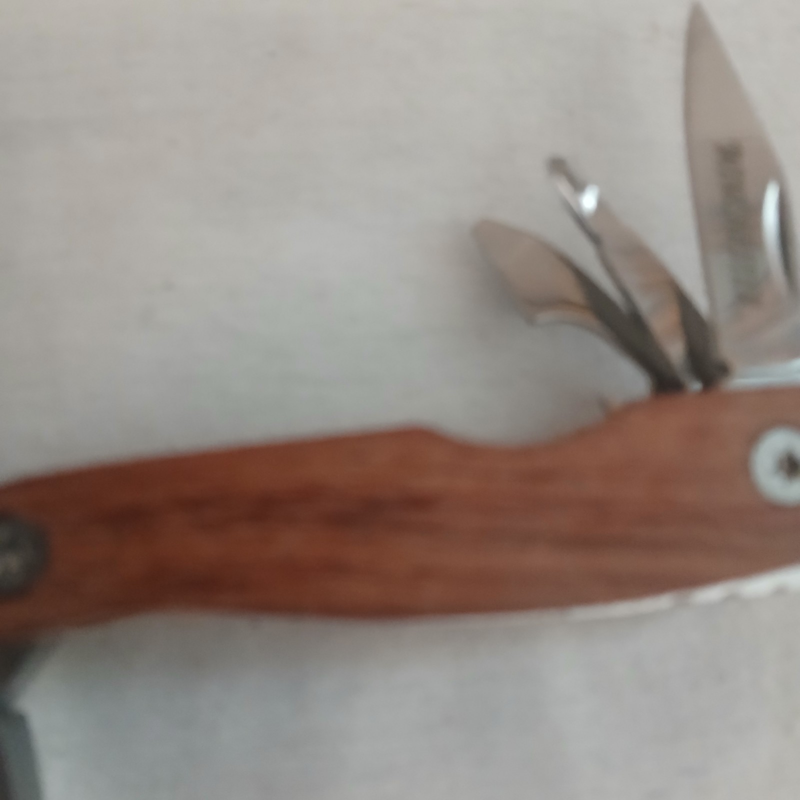 Teak wood Mini Multi Tool 9 Tools Quality 3 inches When Closed Vivid Grain