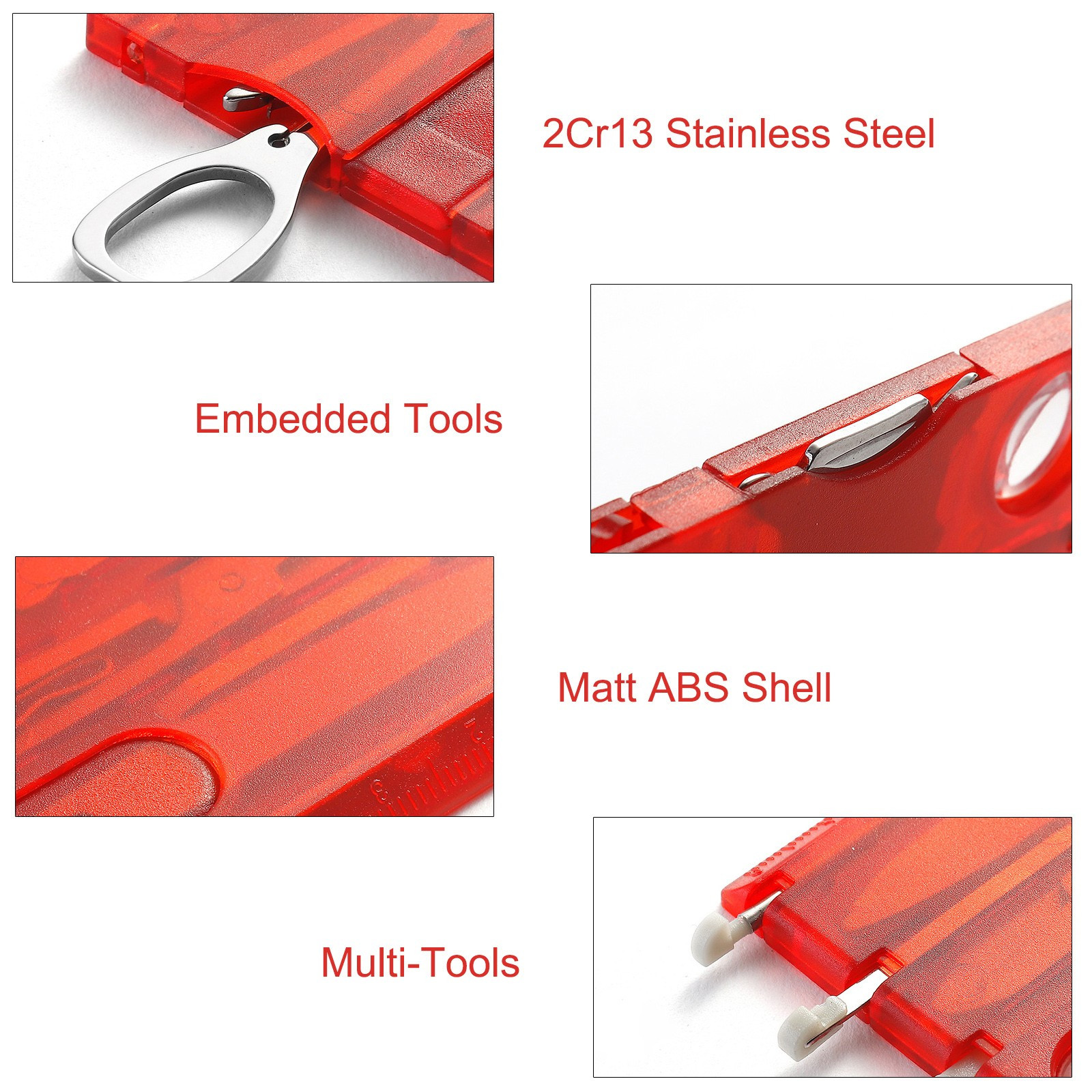Multitool Survival Card with LED Light Pocket Tool Kit for Men Dad Gifts