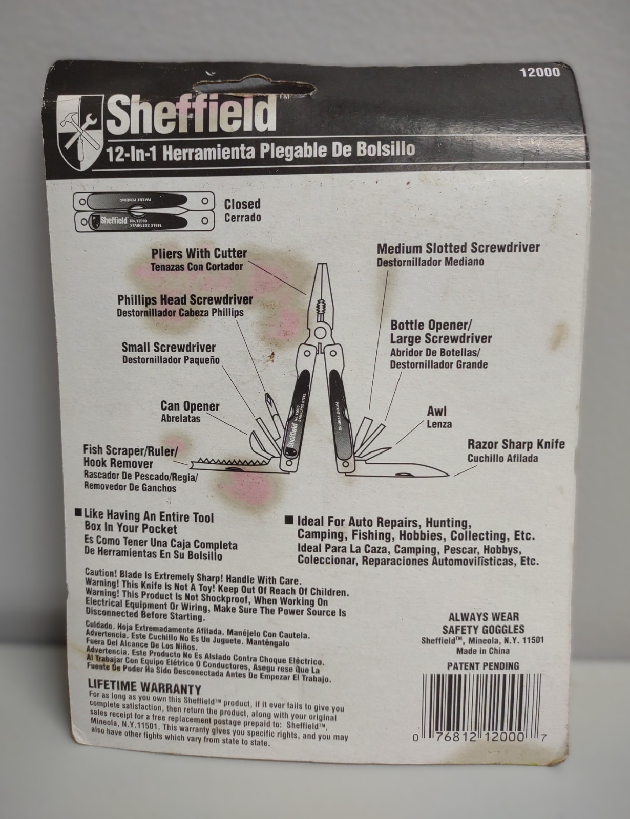 Sheffield Folding Pocket Multi Tool 12-IN-1