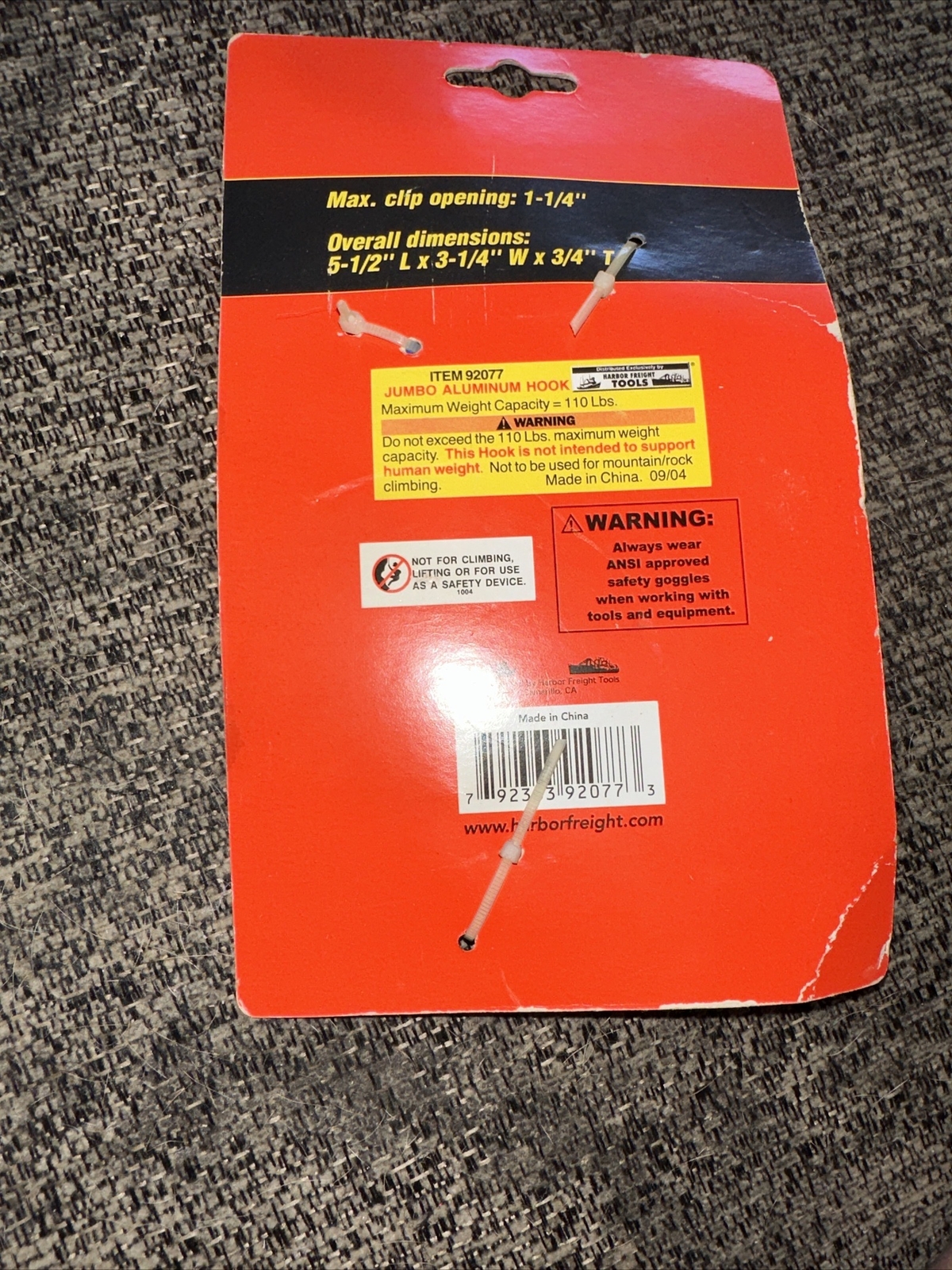 ” NOC ” Heavy Duty Anodized Aluminum Jumbo Multi Use Hook ” GREAT MULTI USE ITEM