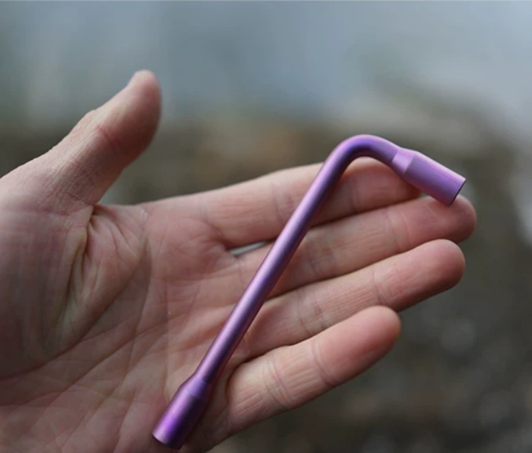 TC4 Titanium Alloy Magenta L Wrench EDC Daily Carry Multi Function Repair Tool