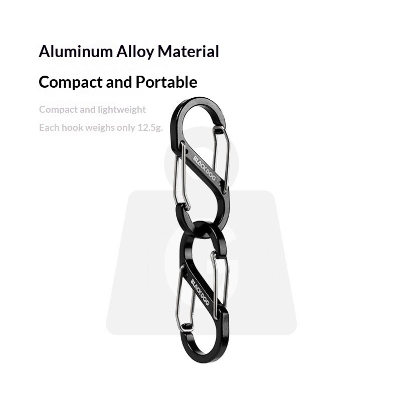 Outdoor S-shaped aluminum alloy buckle, outdoor multifunctional buckle