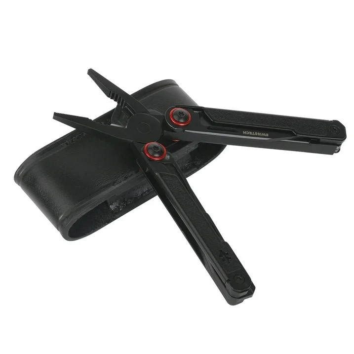 Swiss Tech Uberall 11-in-1 Folding Mini Multi-Tool Ultra Compact with Leather Sh